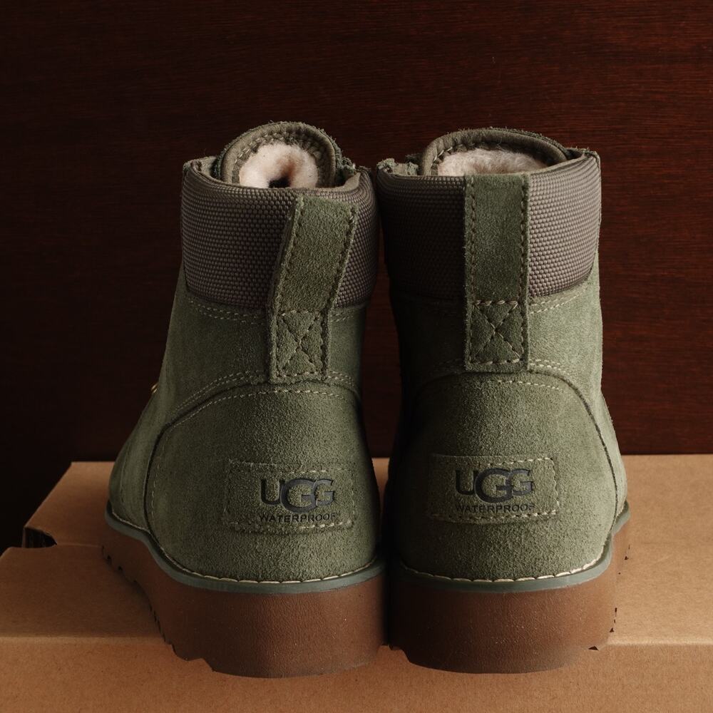 UGG Boots Youth Size 4 Green Hilmar CWR Suede Ankle Waterproof Zip Lined Winter - Picture 4 of 16